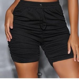 Drawstring shorts, size XS in black but fits big. Bought from SHEIN